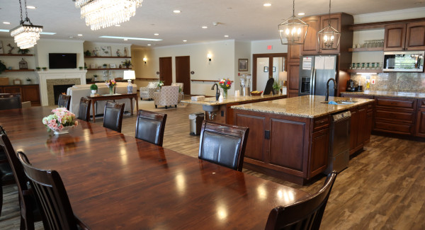Dining room and kitchen